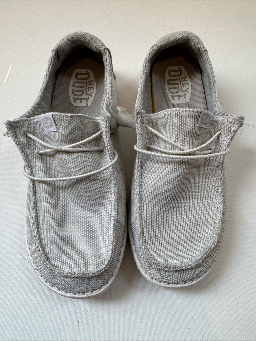 Hey Dude Wendy Sport Mesh Shoes Slip On Size 8 Light Grey